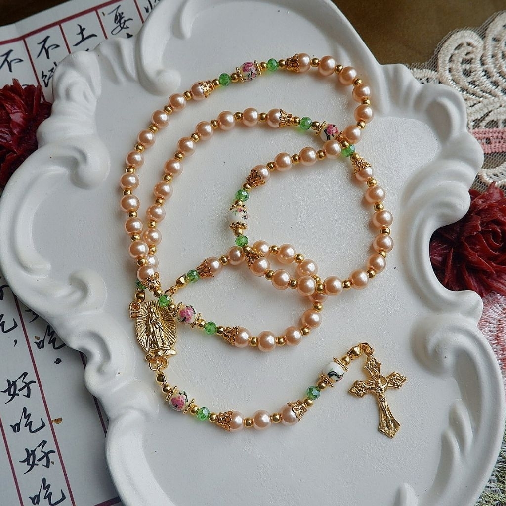Mokuren Rosary - ลูกประคําวินเทจคาทอลิกโดย Harunoagi