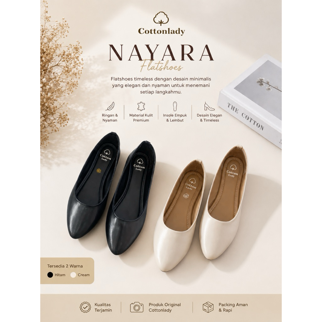 Nayara Flatshoes - รองเท้าส้นแบนทางการ CottonLady