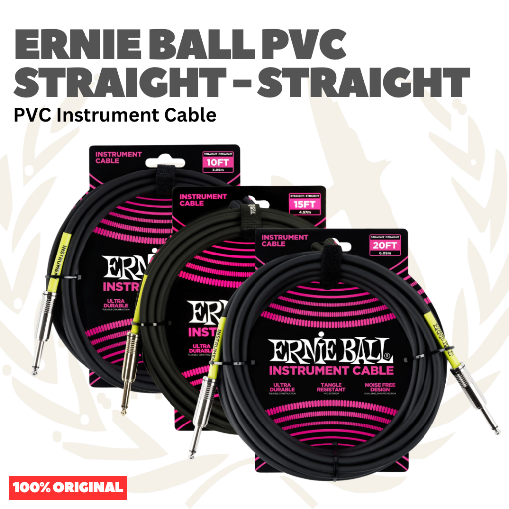 Ernie Ball PVC Straight to Straight Instrument Cable - สายแจ็ค