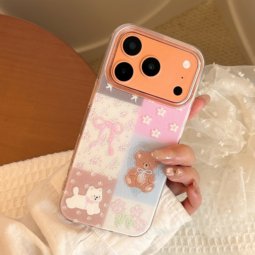 เคส iphone 17 Glitter Bear Case iphone 17 Case iphone 17 Pro case iphone 17 Promax Casing iphone CSK