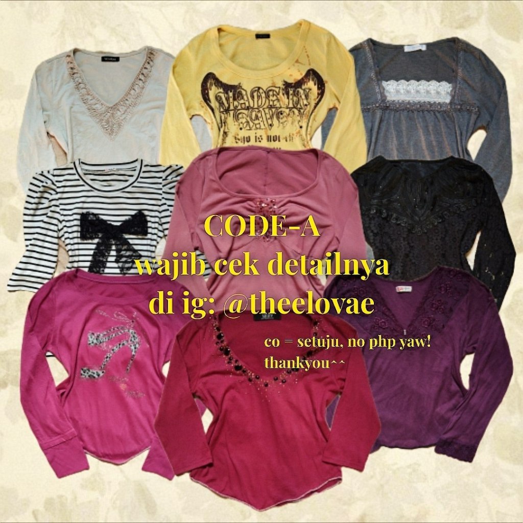Code A | เสื้อผ้าผู้หญิงแขนยาว y2k coquette