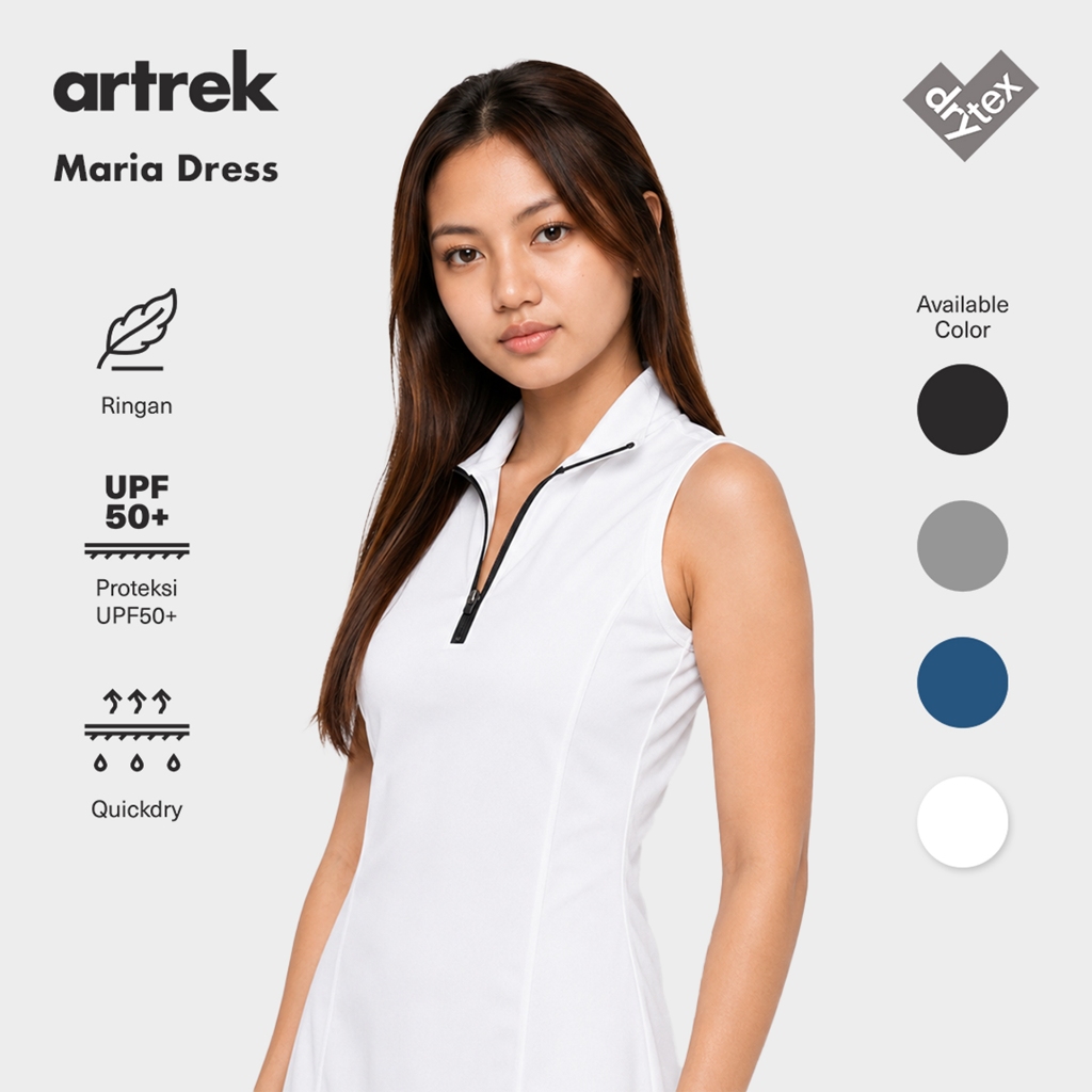 Artrek Maria Dress Jersey Tennis Padel Gym น้ําหนักเบาสบาย Quickdry UPF50