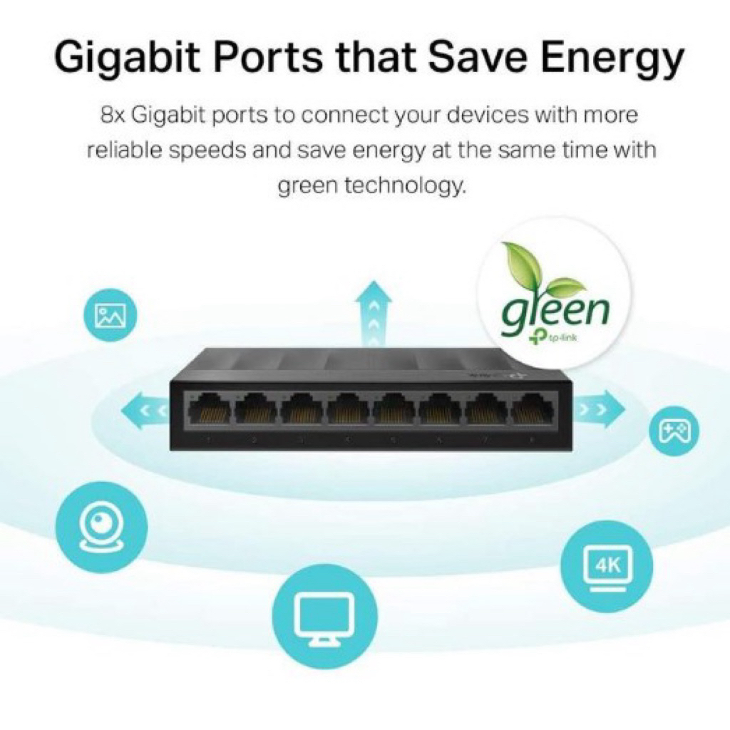 TP-Link 8 Port LS1008G Gigabit Tplink Desktop Switch Hub LS1008 G