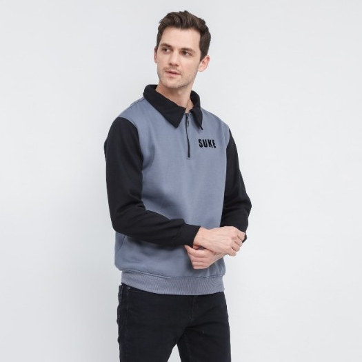 LOKAL Halfzip Rugby Unisex Plain Mens Womens Long Sleeve // เสื้อสเวตเตอร์ผ้าฟลีซคอปกแบรนด์ท้องถิ่น