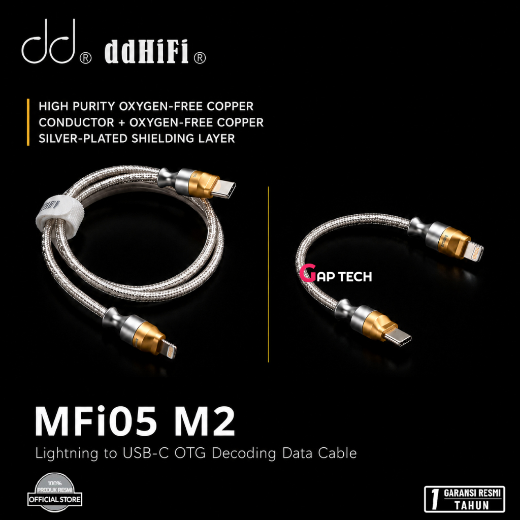DdHIFI MFi05 M2 Lightning to USB-C USB OTG ถอดรหัสข้อมูลสายเคเบิลเดิม