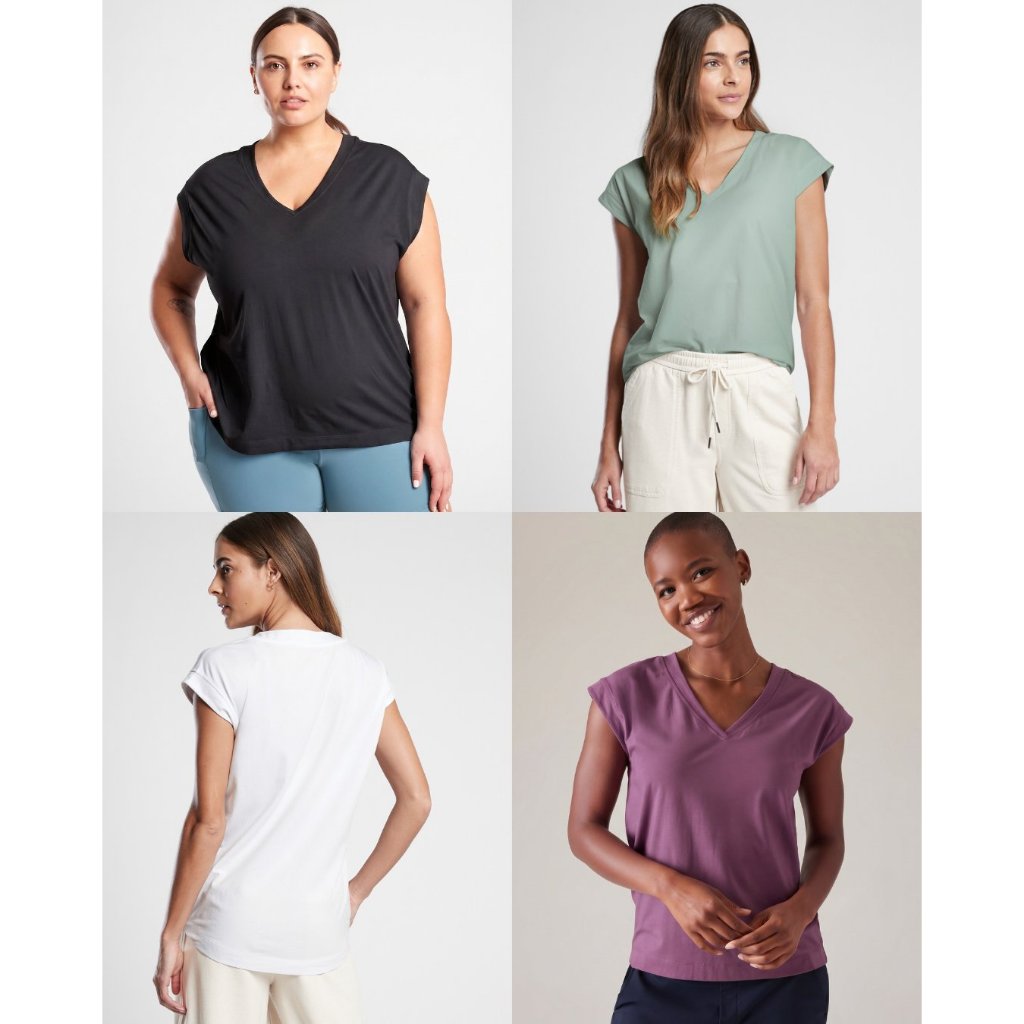 เสื้อยืดคอกลมลําลองผู้หญิง ATH Cap-Sleeve Tee - 2461