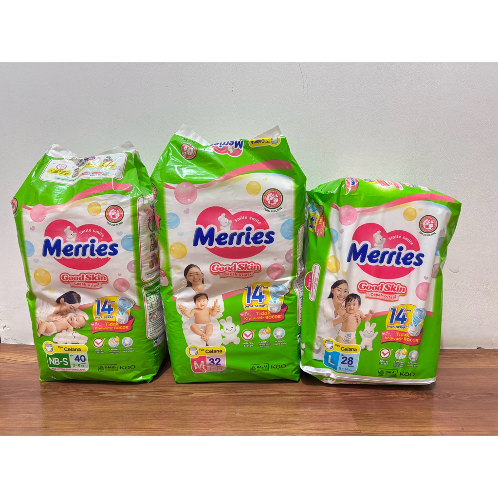 Pampers Merries Good Skin NBS40/M32 (1 ลูก)