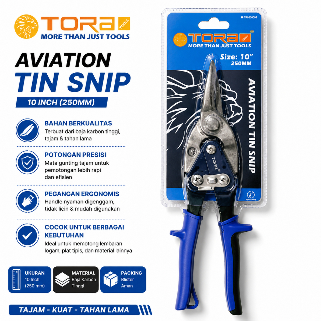 TORA Galvalum กรรไกรเหล็ก Holo Aviation Snips 10 นิ้ว
