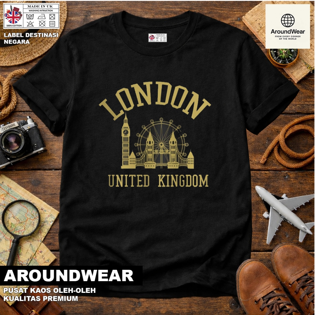 เสื้อยืด ENGLAND LONDON ENGLAND, แท็ก COUNTRY, ผ้าฝ้าย 30S, ของขวัญพรีเมี่ยม SOUVENIR