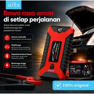 Aitu 29B Jumper Aki Starter Mobil Motor 99800mAh Jumper Aki Mobil Portable + Powerbank