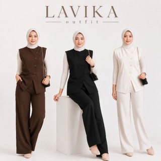 Setelan Vest & Celana Wanita Celana Panjang Bahan Semiwoll Premium