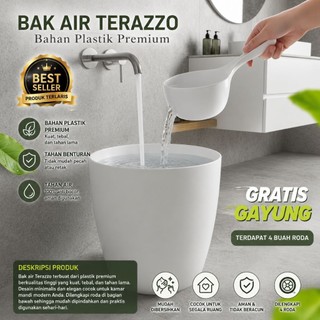 Bak Plastik Terazzo Jumbo Lovenia - Ember Terazzo Untuk Kamar Mandi
