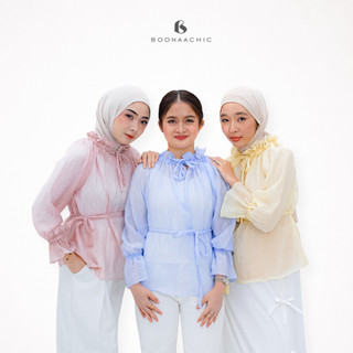 Lumiere Crepe Blouse by Boonaachic | Atasan Baju Wanita | Baju Wanita Terbaru | Blouse Korean Style | Outfit Warna Pastel