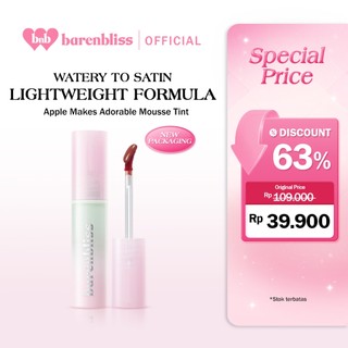 [MUST HAVE] BNB barenbliss Apple Makes Adorable Mousse Tint   Lip Mousse Tint Transferproof Anti Kering Tahan 12 Jam  Mousse Tint Melembapkan  Transferproof  Hasil Satin 12 Jam