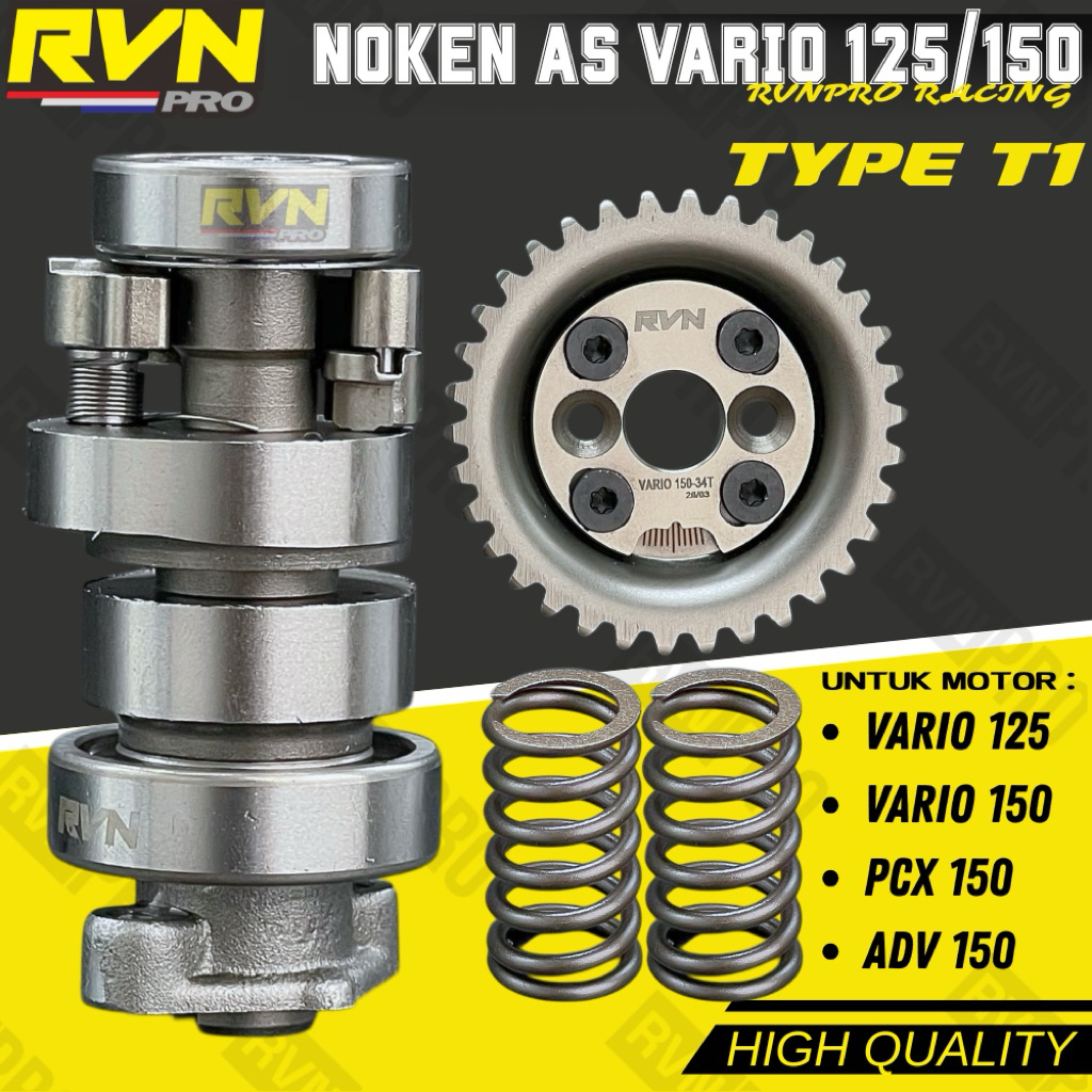 CAM RACING แพคเกจ RRA VARIO 150 125 PCX 150 ADV 150 PLUS CENTRIC และวาล์ว SPRING - CAMSHAFT RACING VARIO 150 125 PCX 150 ADV 150 ORIGINAL RVN RACING TIMING ชุดเกียร์