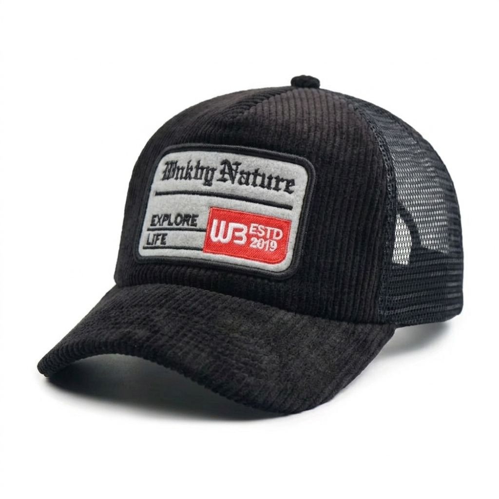Wankbay Corduroy หมวก Trucker Obsidian