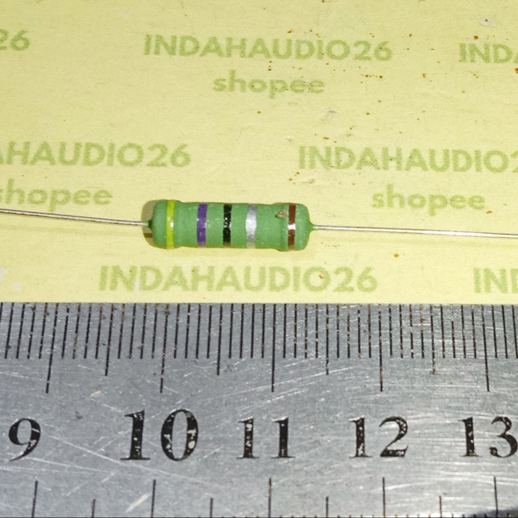 HIJAU 10PCS สีเขียว 4R7 2W 1% METAL FILM resistor 4.7 โอห์ม 2 วัตต์ 4.7 โอห์ม 2 วัตต์ 1 เปอร์เซ็นต์ 