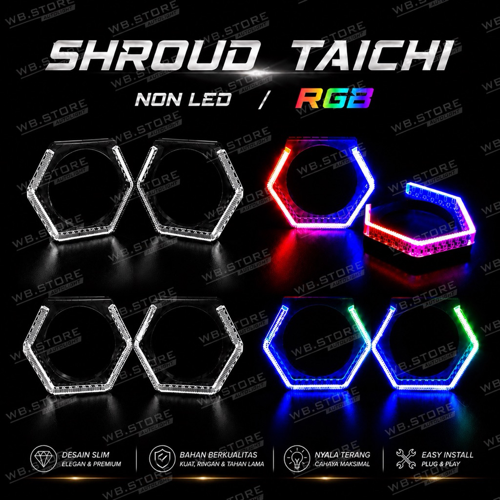 TAICHI RGB SHROUD 2.5 INCH 3 INCH ACRYLIC SHROUD 1 สี TAICHI SHROUD BMW