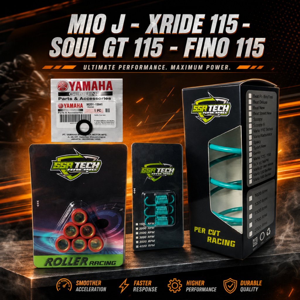 [ 4 in 1 ] CVT UPGRADE PACKAGE MIO J XRIDE 115 SOUL GT 115 FINO 1000 1200 1500 2000 RPM