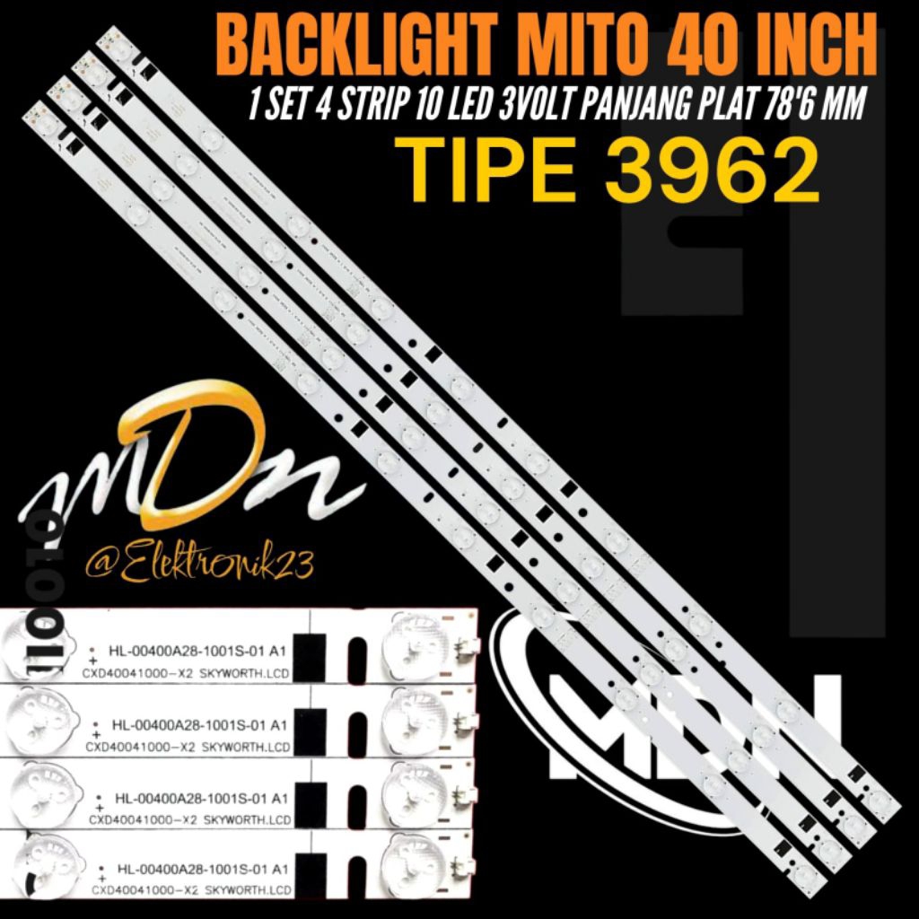 MITO 40 INCH LED TV BACKLIGHT 3962 MITO 40 INCH BACKLIGHT