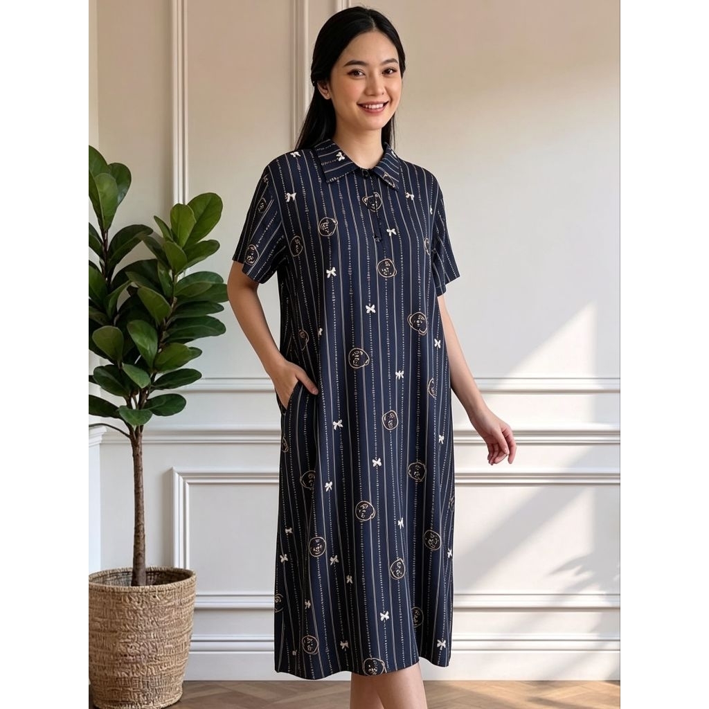 Shafaira.id - Daster Home Dress, เรยอนรายวันระดับพรีเมียม, เป็นมิตรสําหรับพยาบาล