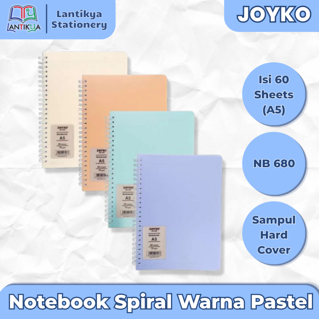 JOYKO A5 Spiral Notebook สีพาสเทล NB 680 / 60-สมุดโน้ต