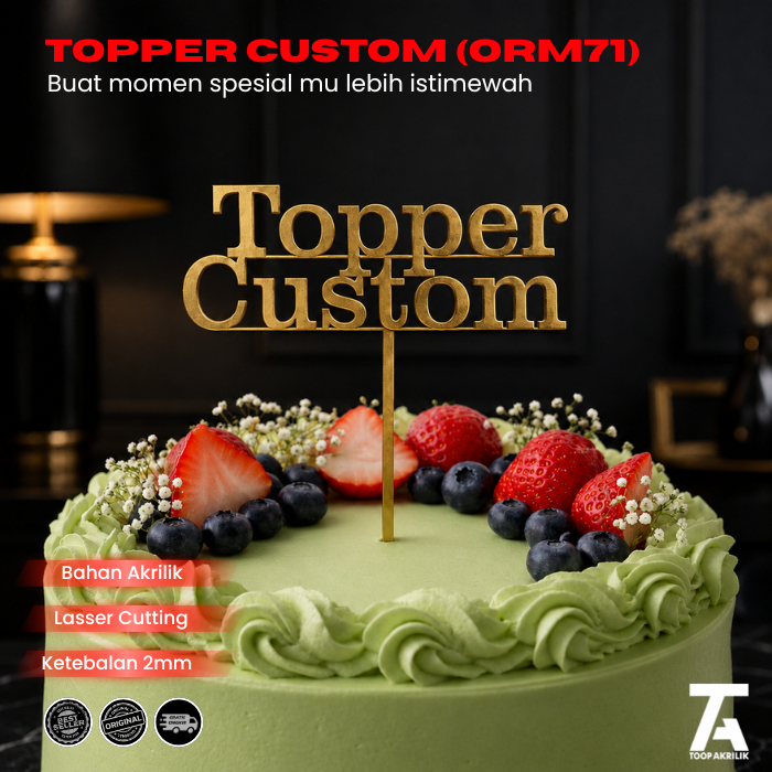 Custom ชื่อเค้ก Topper กระจกทองเค้ก Topper Luxury Custom เค้ก Topper 2MM