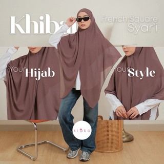 Kiaka - Khiban French Square Syar'i Khimar Bandana Segi Empat Tali Ceruty Ultimate