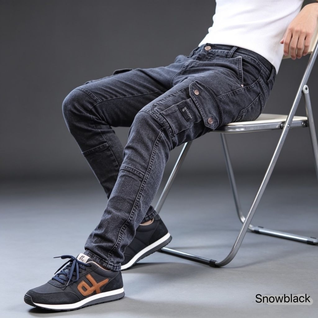 MENS CARGO JEANS PANTS DENIM STRETCH WASHING SKINNY/MENS CARGO JEANS PANTS DENIM STRETCH SLIMFIT/CAR