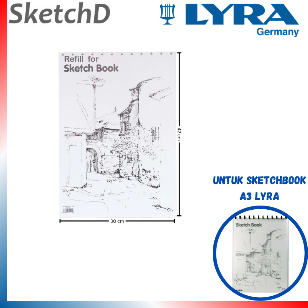 A3 150 แกรม LYRA sketchbook กระดาษรีฟิล 30 แผ่น