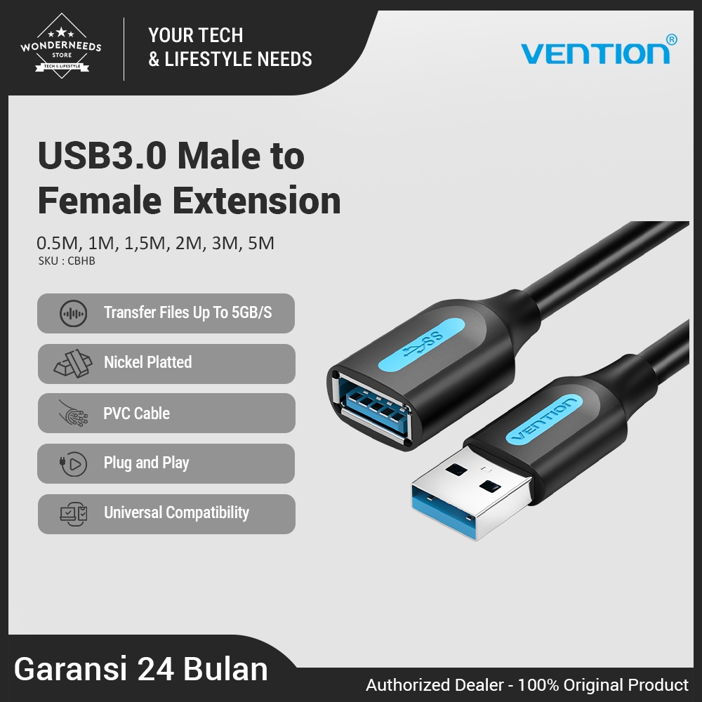 Vention สายต่อ USB-A 3.0 5Gbps Male to Female USB-A - CBH