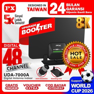 Antena TV Digital Indoor Dinding DVB-T2 + Booster LED PX UDA-7000A