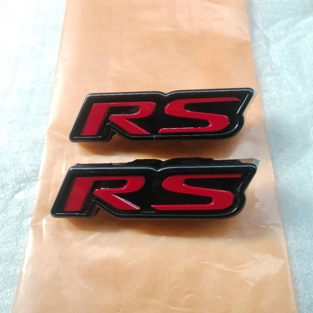 ด้านหน้าพัดลมหม้อน้ําโลโก้ EMBLEM TYPE RS WRITING สําหรับ HONDA BRIO BRV WRV CIVIC MOBILIO รถเดิม
