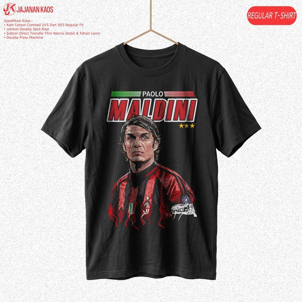 KATUN Distro เสื้อยืดความงามฟุตบอล Scribbable Art Paolo Maldini AC Milan Legend Combed Cotton 24s แล