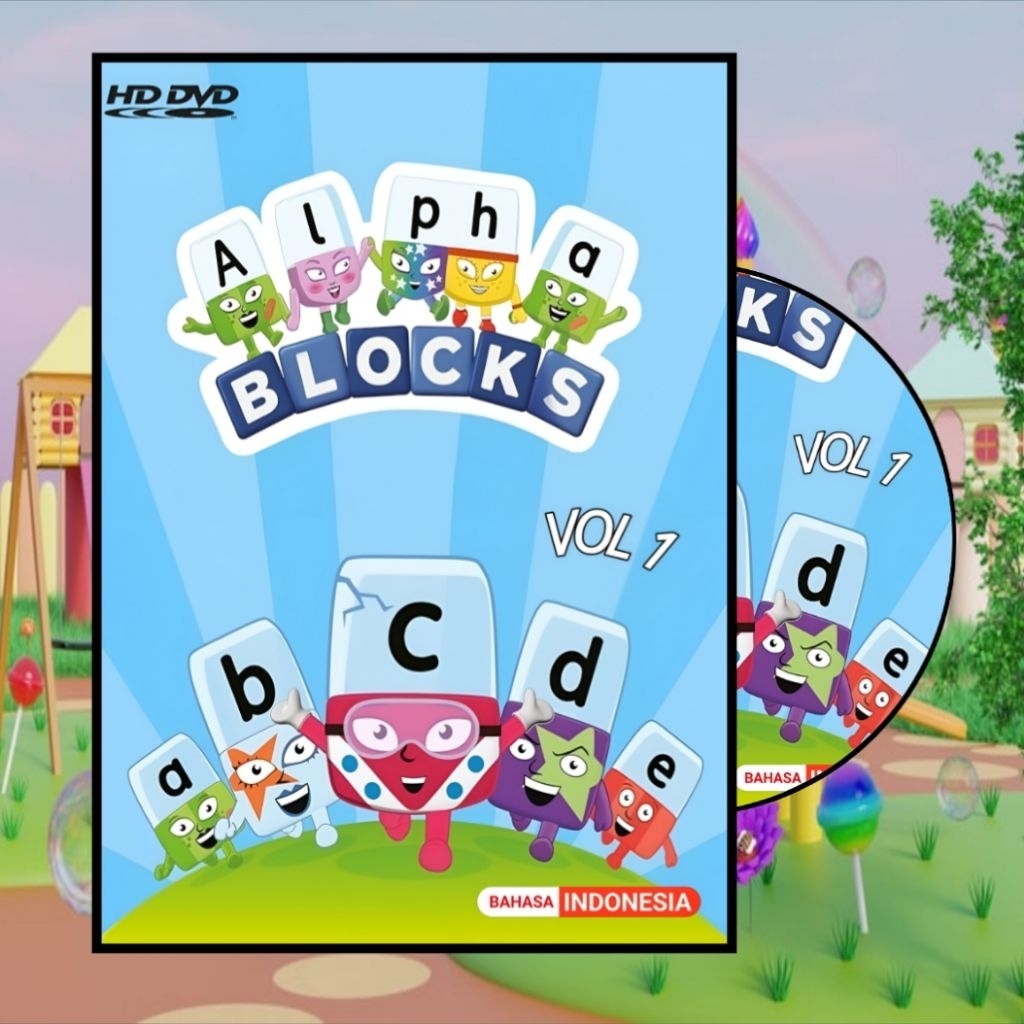 EDUCATIONAL DVD for CHILDREN ALPHA BLOCKS INDONESIAN LANGUAGE - EDUCATIONAL DVD CASSETTE FOR CILDREN