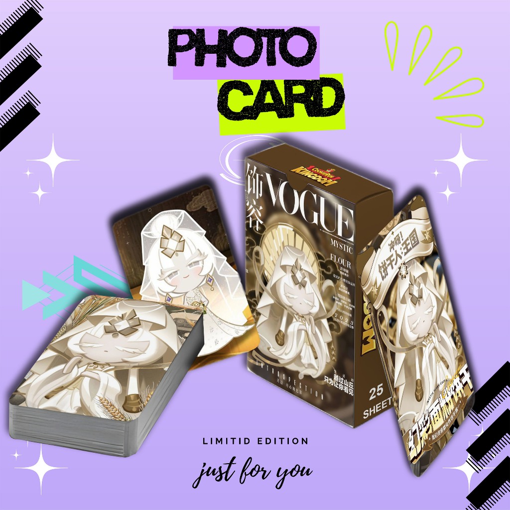 MYSTIC FLOUR COOKIE RUN KINGDOM PREMIUM IS 25 แผ่นชุดรูปถ่ายฟรีกล่อง