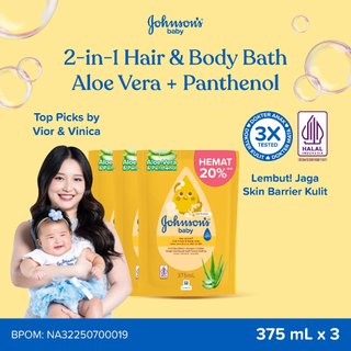 JOHNSON'S Top-to-Toe Hair & Body Baby Bath - Sabun Bayi 2in1 Refill 400ml - Isi 3