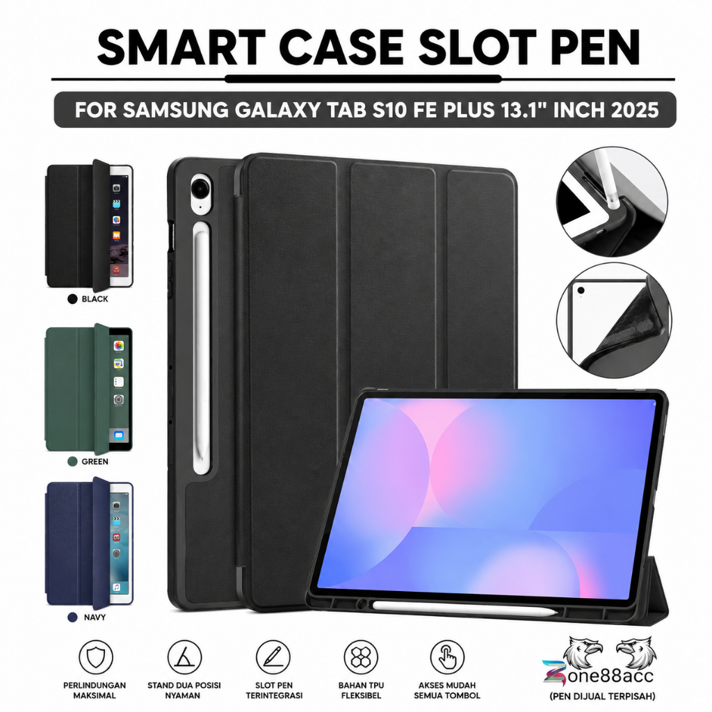 Smartcase Slot Pen Samsung Tab S10 FE Plus 13.1" นิ้ว 2025 \ softcase samsung tab s10 fe plus \ case