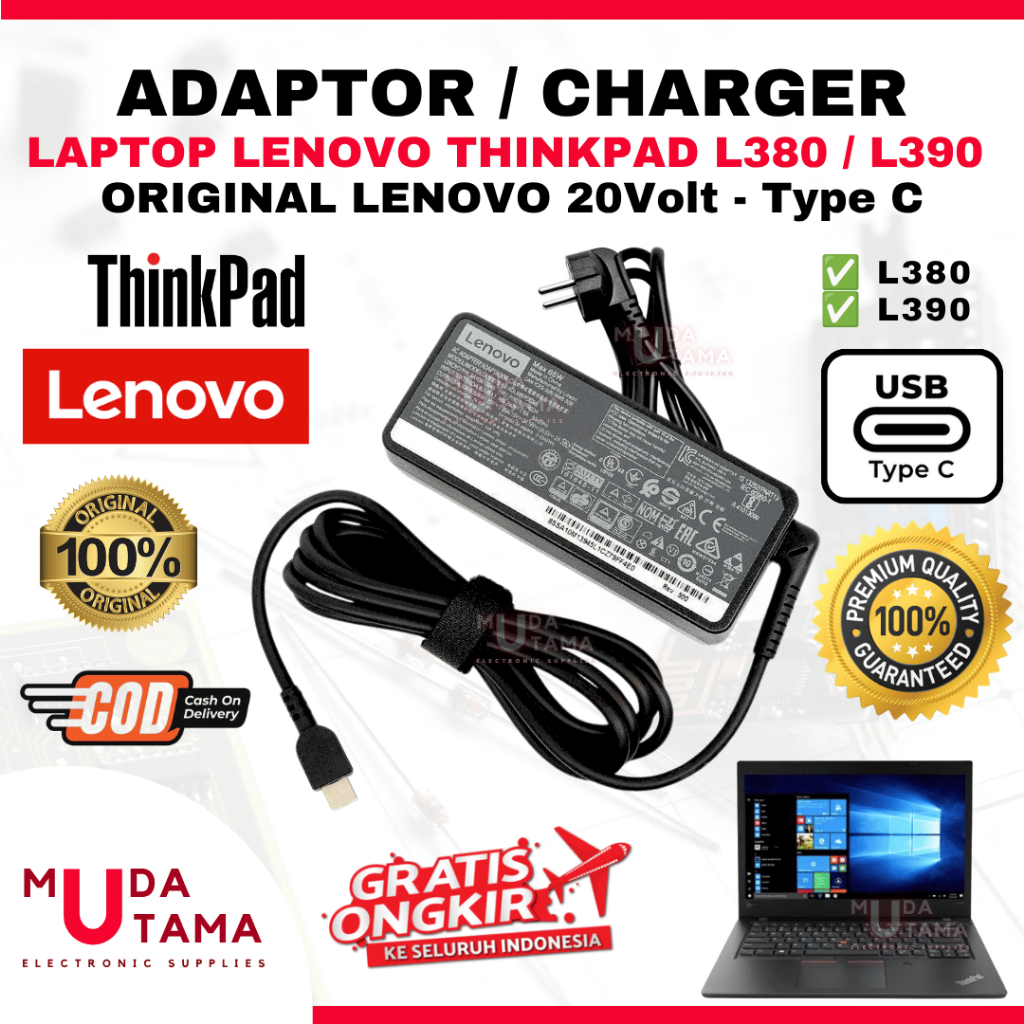 Original LENOVO Thinkpad L380 L390 Type C แล็ปท็อปอะแดปเตอร์ชาร์จ - LENOVO Thinkpad L380 แล็ปท็อปอะแ