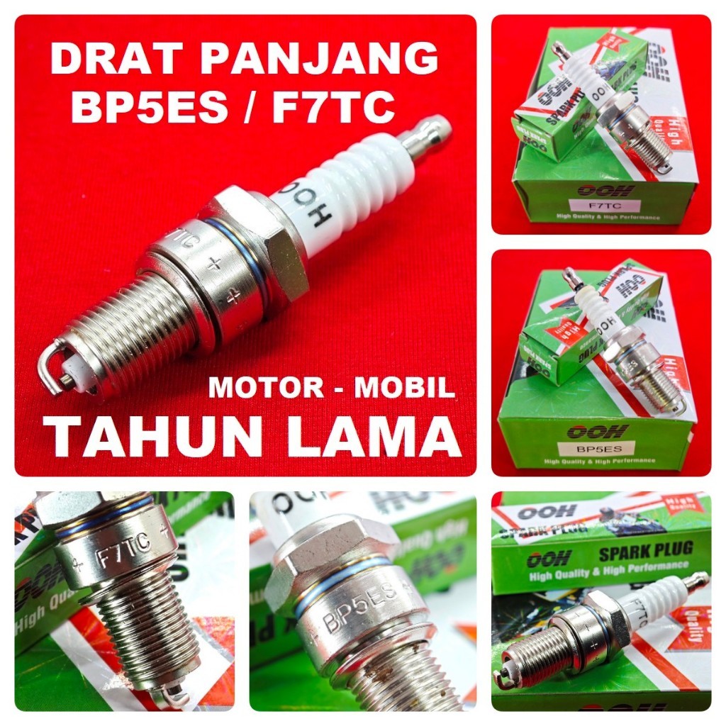 SPARK PLUG BP5ES F7TC OOH ด้ายยาวแซทเรีย 2 จังหวะ nsr 150r kr150 zx นินจา r rr kv175a kv250 ds 80 rk