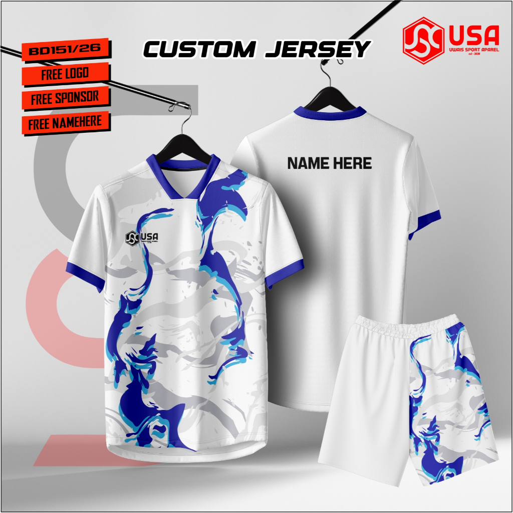 เสื้อกีฬาพิมพ์ลายเต็ม BD151/26 / BADMINTON / FUTSAL / VOLLEYBALL / COSTUME LOGO NAME SPONSOR / สามาร