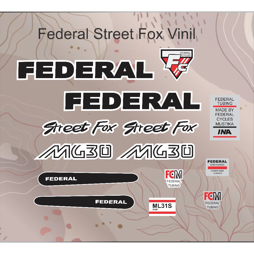 Federal street fox mg30 สติ๊กเกอร์รูปลอกจักรยานไวนิลกันน้ํา