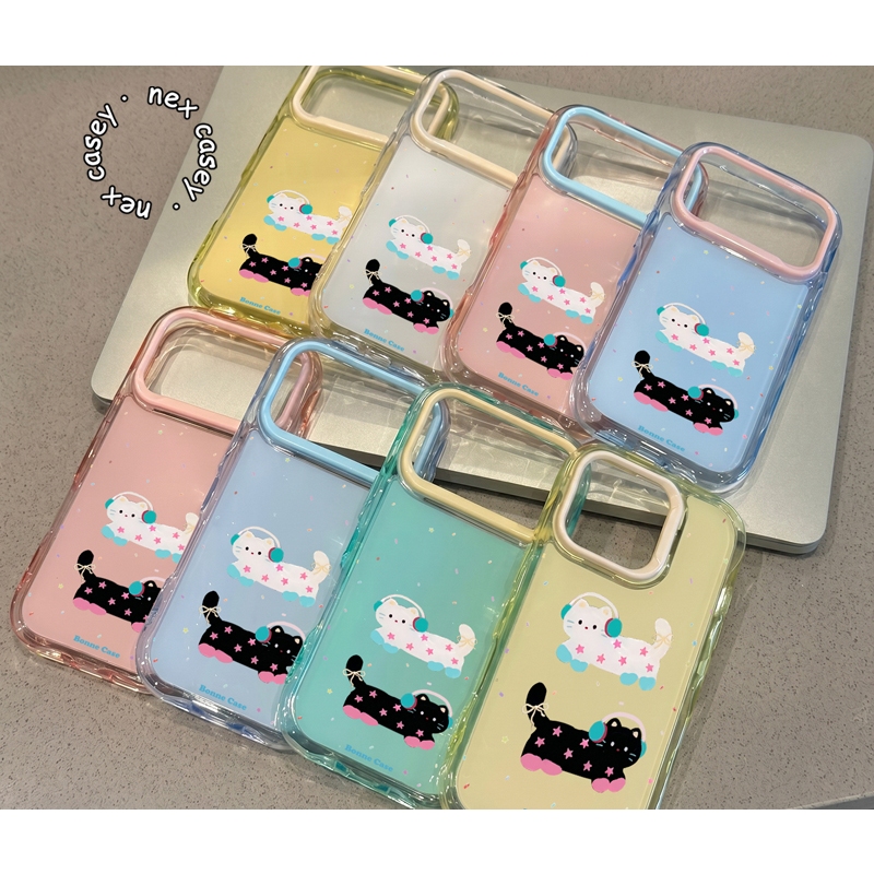 2 IN 1 สี MACAROON CASE MEOW KITTIE สําหรับ INFINIX SMART 5 6 7 8 9 10 ร้อน 9 10 12 12i 20i 30i 40i 