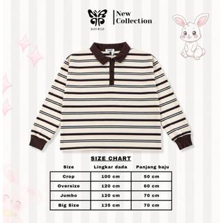 RUGBY STRIPE KERAH KANCING ATASAN FULL COTTON NURITARI APPAREL
