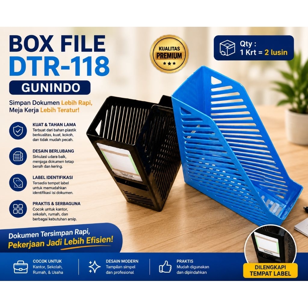 DTR-118 กล่องเก็บไฟล์พลาสติก GUNINDO, กล่องแปรงพลาสติก DTR-119, กล่องเก็บขยะ DTR-319 GUNINDO คอนเทนเ