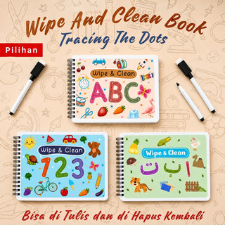 Buku Wipe Clean Anak Belajar Menulis Metode Tracing Gambar Full Color Free Spidol Bisa Ditulis dan Dihapus