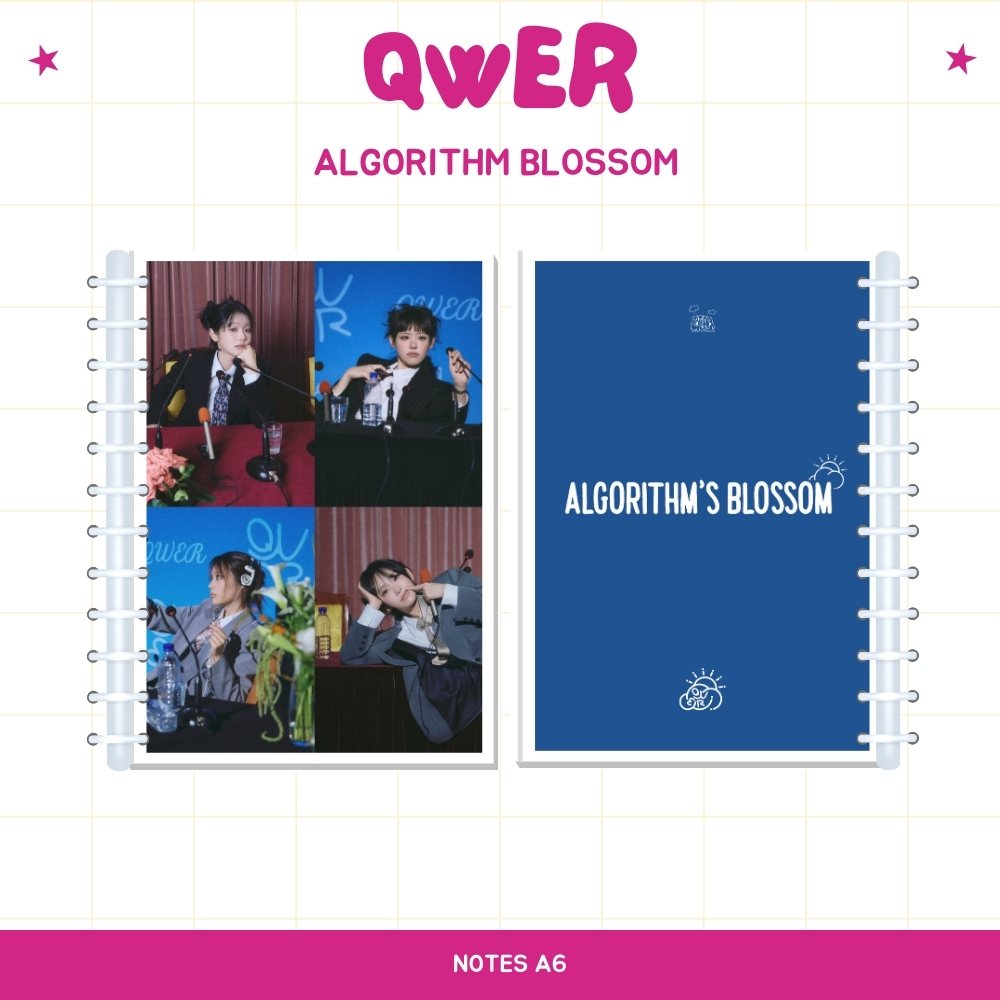 A6 หมายเหตุ QWER ALGORITHM BLOSSOM BOOK NOTE โน๊ตบุ๊ค KPOP IDOL UNOFFICIAL CHODAN HINA MAGENTA SIYEO