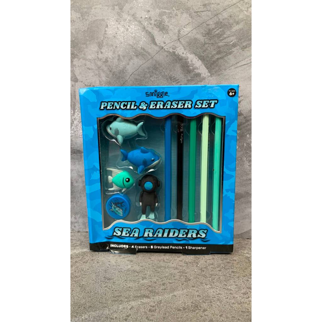 TREAT RAIDER ERASER PENCIL SET BOY - PENCIL AND ERASER SET