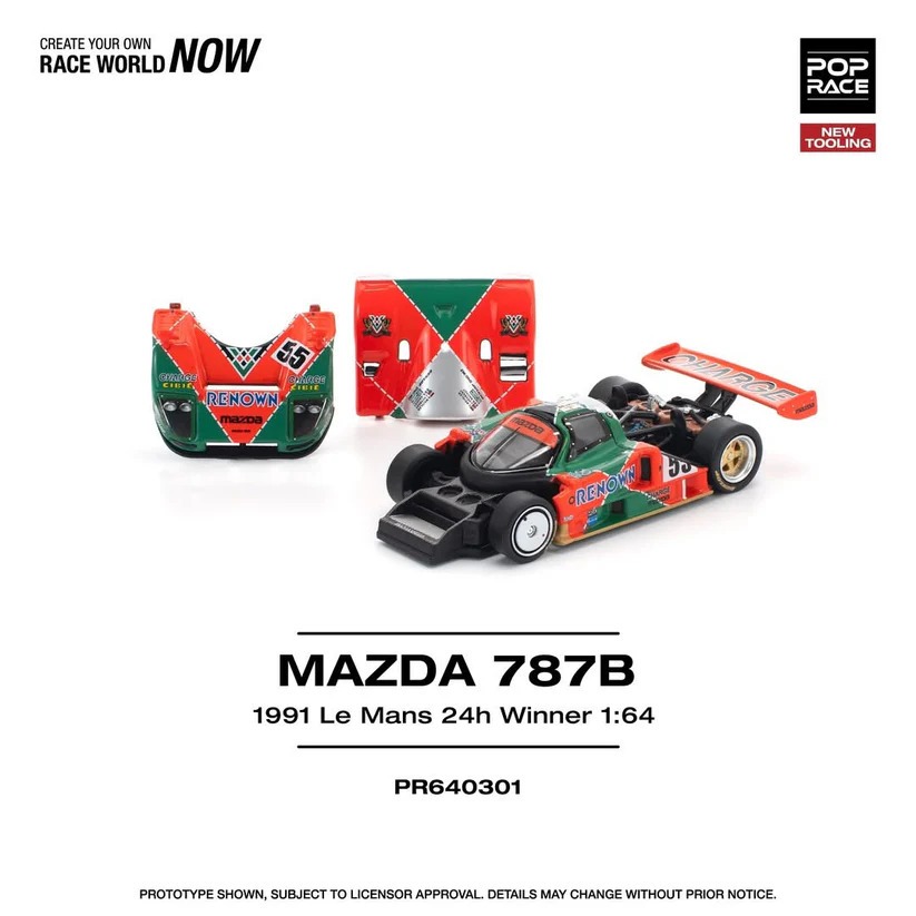Pop Race 1/64 PR640301 Mazda 787B 1991 Le Mans 24h ผู้ชนะ