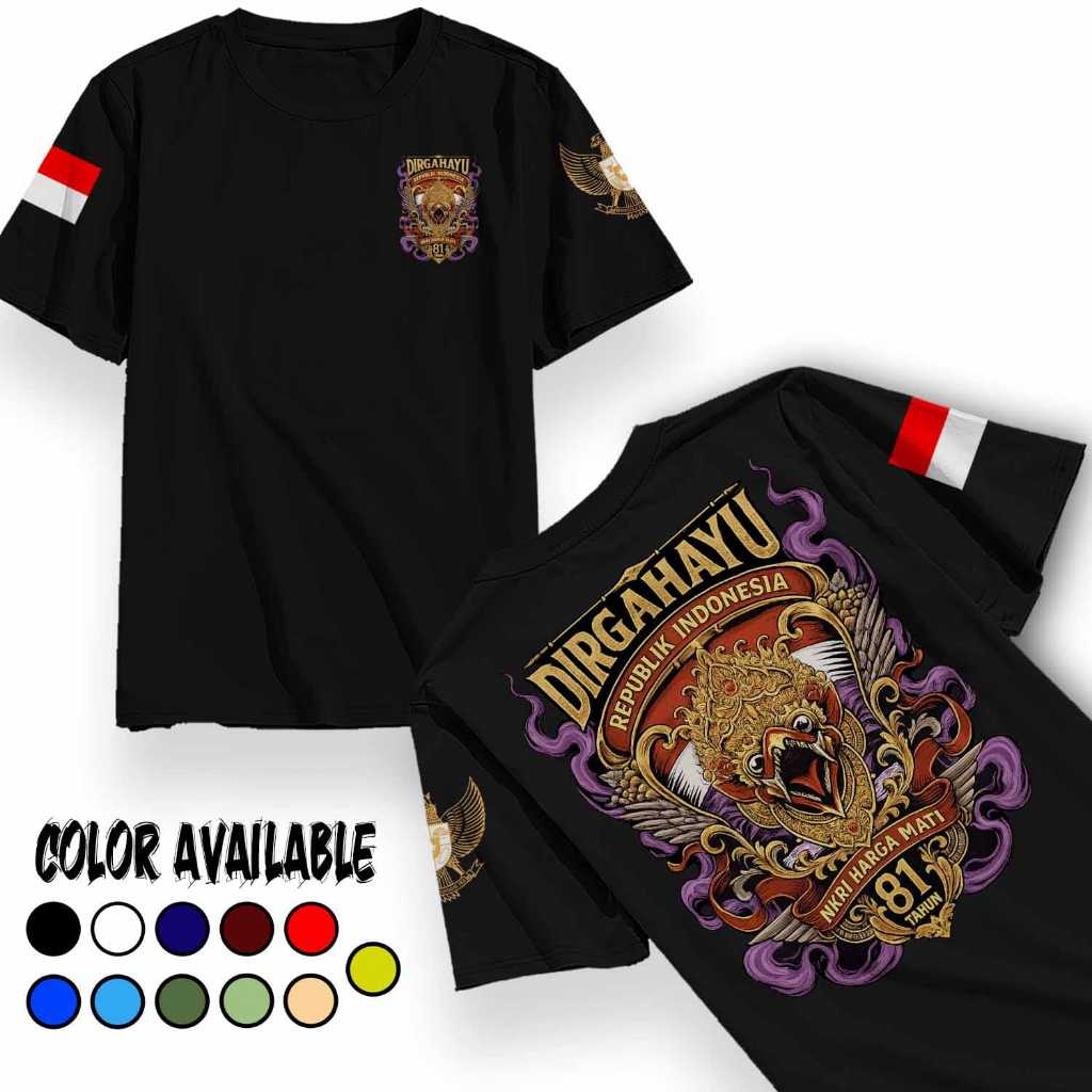 !! เสื้อยืด Independence Day hut ri ของอินโดนีเซีย 8 / เสื้อยืดสําหรับผู้ใหญ่สําหรับผู้ชายและผู้หญิง
